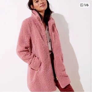 LOFT Blush Pink Sherpa Jacket